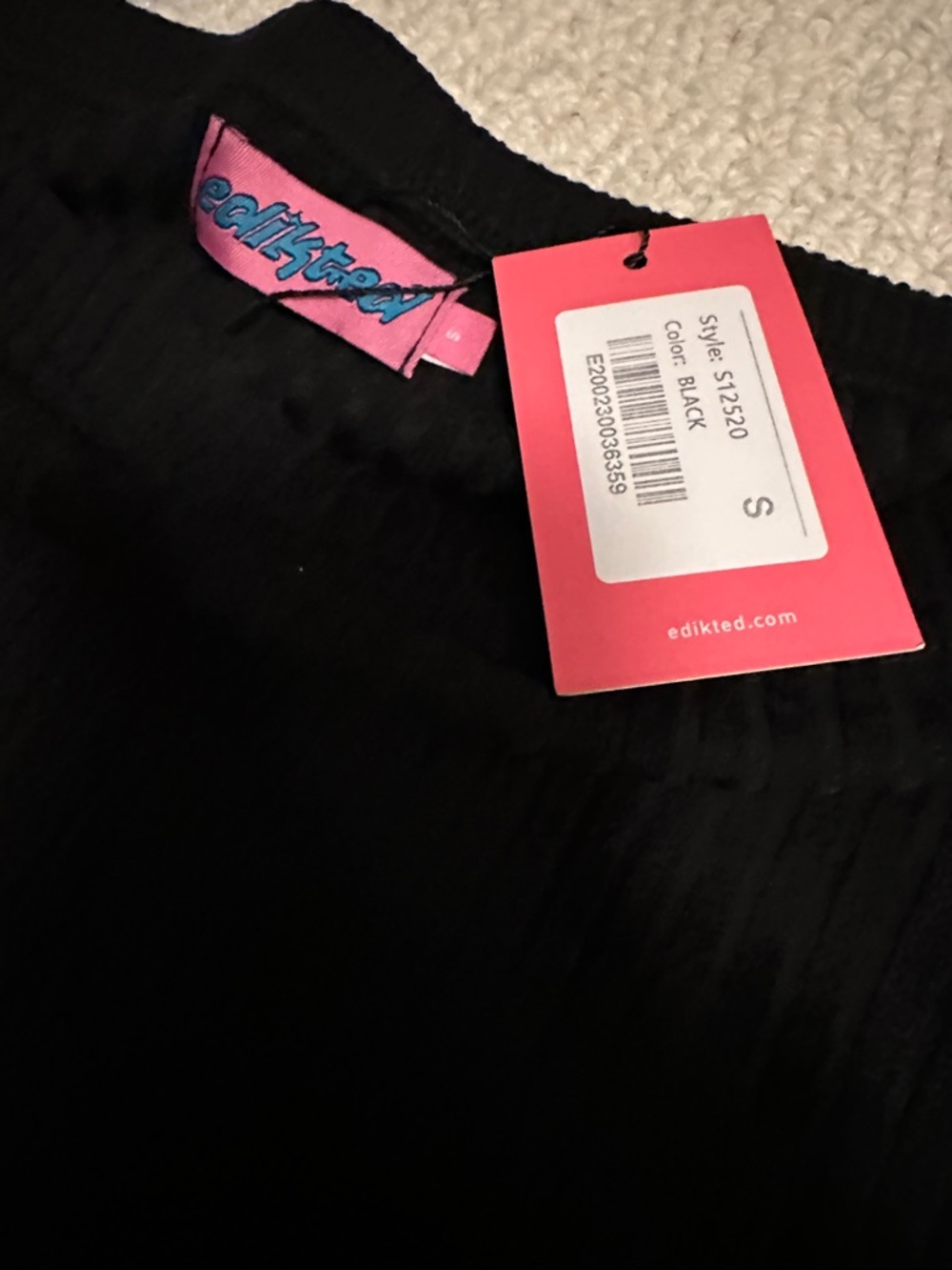 Edikted Black Ribbed Strapless Top - Picture 2 of 3
